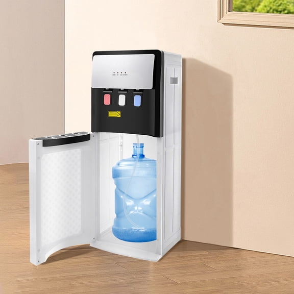 Bottom Loading Water Cooler Dispenser, 110 v Hot & Cold Standing Water Dispenser with LED Display & 3 Temperatures for Home, Office, Living Room (White)