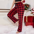 thumbnail image 2 of Dakiuu Family Matching Buffalo Plaid Fleece Pajama Pants Soft Cozy Loungewear Bottoms for Women Men Kids Toddler Elastic Waist Wide Leg Sleep Pants Holiday Casual Home Wear, 2 of 8