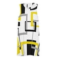 thumbnail image 3 of black yellow geometric lines modern art Spring Summer Dresses for Women Fashion T-shirt Dress Casual Sleeveless Loose Sundress with Pockets, 3 of 5