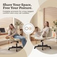 thumbnail image 3 of Vyrox Cross-Legged Office Chair, Ergonomic Criss Cross Office Chair with Adjustable Armrests, Swivel Vanity Chair Comfy Desk Chairs, Beige, 3 of 7