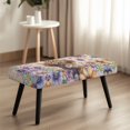 thumbnail image 4 of XYZCANDO Calf Floral Design with Elastic Band Dining Bench Covers, Washable Polyester Spandex Rectangle Bench Cover for Living Room Dining Room, 4 of 9