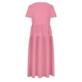 thumbnail image 6 of Sakmal Flowy Womens Dresses Spring A Line Long T Shirt Pink Dress Ruffle Dresses for Women, 6 of 6
