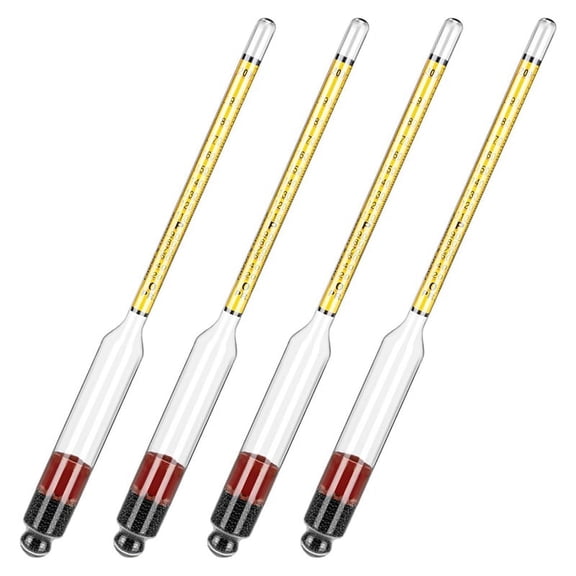 4Pcs Hydrometer Alcohol, Alcohol Meter for Distilling Alcohol 0-200 Proof & 0-100 Tralle, Specific  Hydrometer