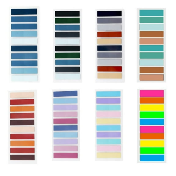 1600Pcs Sticky Tabs, 8 Pack Transparent Indexes Tabs, Book Annotations Kits, Book Tabs Flags, Colored Sticky Page Marker