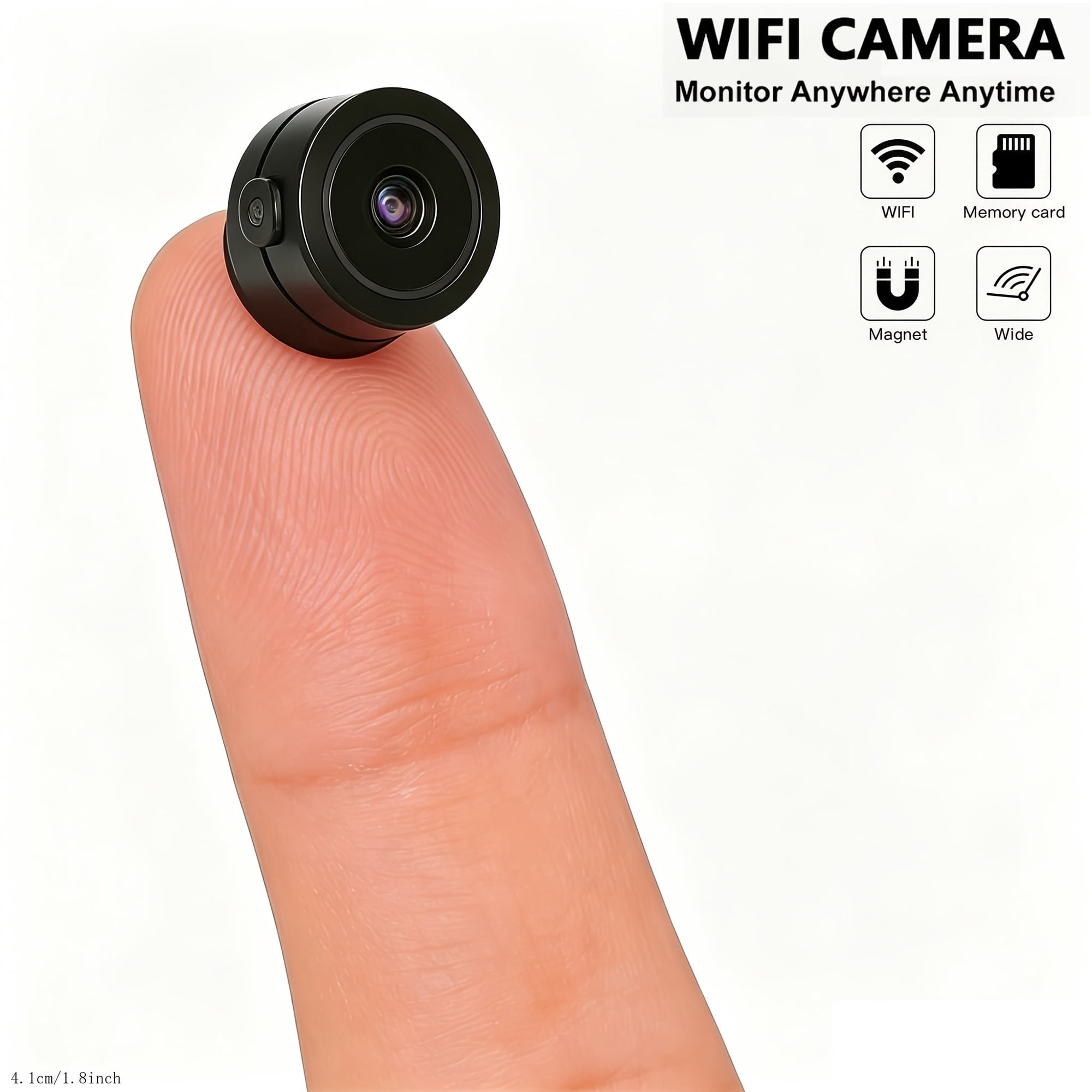 Wireless 4K Mini Camera for Home Security with Phone APP Remote Access Motion Alert Night Vision and 2-Way Talk – Indoor Small Cam for Apartment Office RV