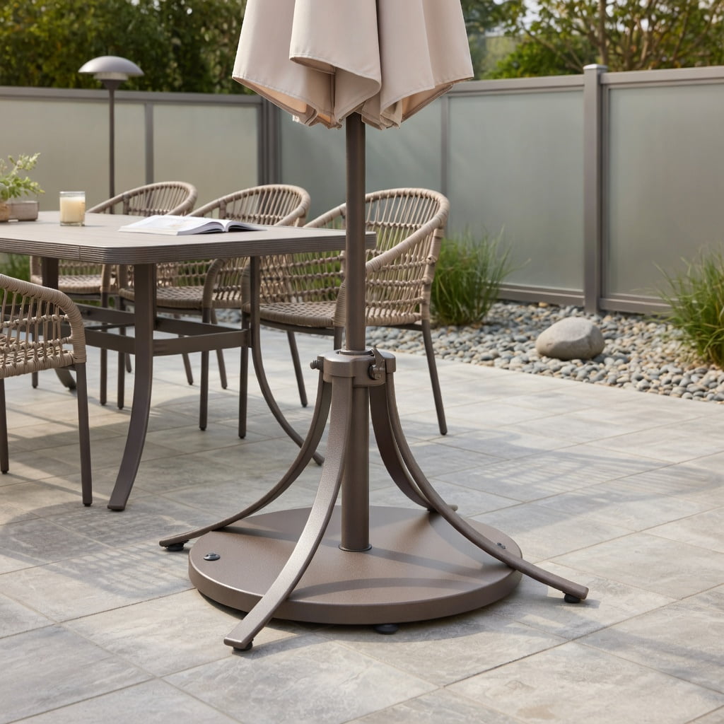 Resenkos Outdoor Umbrella Base, 50 lbs Umbrella Base Stand with Wheels for Patio, Black