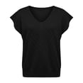 thumbnail image 4 of Puntoco Short Sleeve Sweater for Women V Neck Trendy Summer Tops Beach Vacation Clothes Travel Business Casual Outfits, 4 of 5