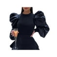 thumbnail image 3 of Coduop Women's Loose Long Puff Sleeve Blouse T-shirt Lady Casual Office Tees Shirt Jumper Tunic Top, 3 of 7