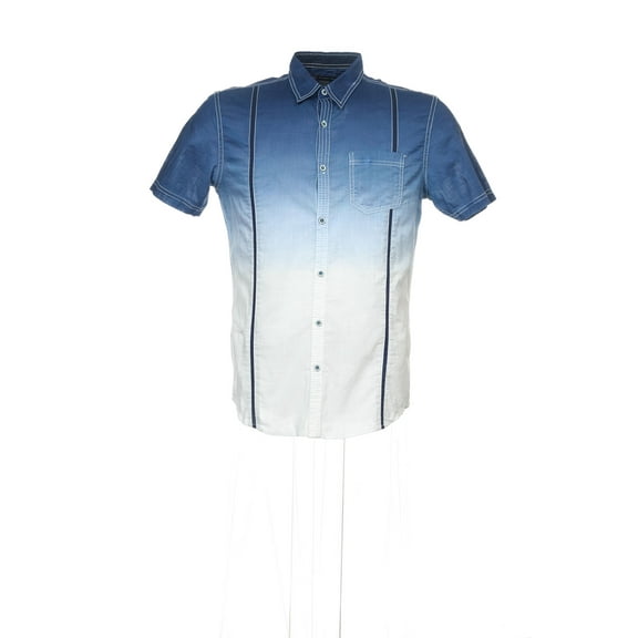 INC International Concepts Blue Gradient Camp Shirt , Size Small