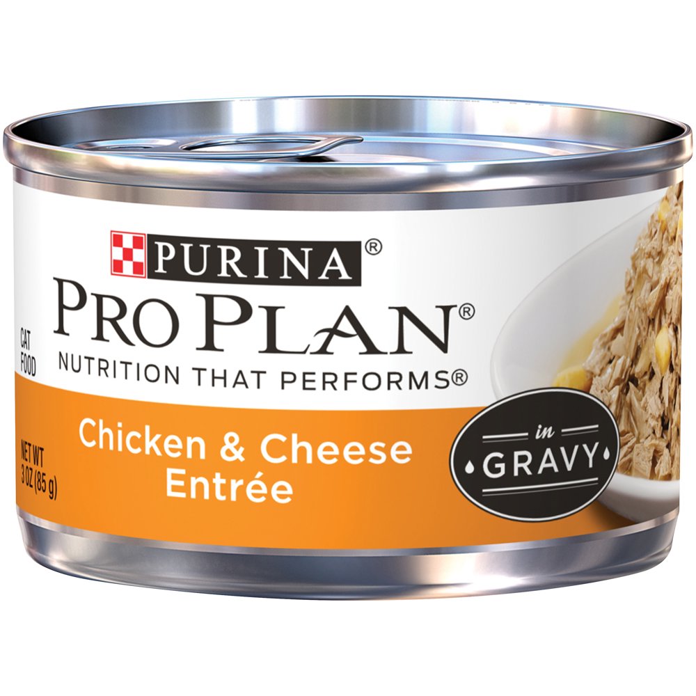 (24 Pack) Purina Pro Plan Gravy Wet Cat Food, Chicken & Cheese Entree