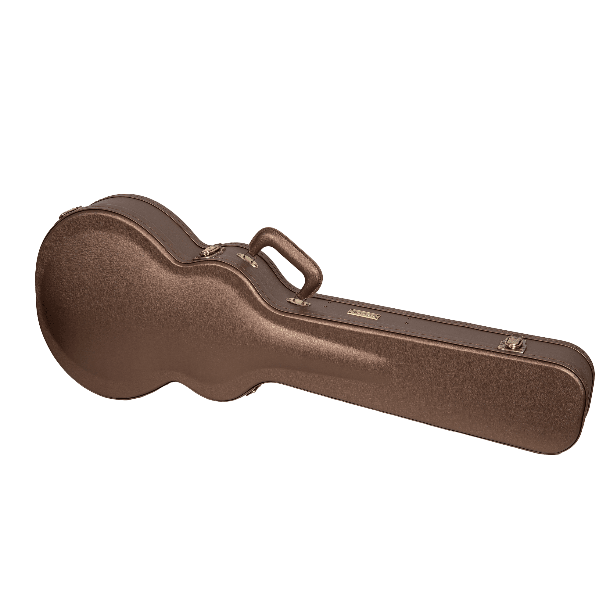 Crossrock Designer Series- Wooden Case for Les Paul Electric Guitar- Security Lock, Metal Feet, Storage Space- Chocolate Brown