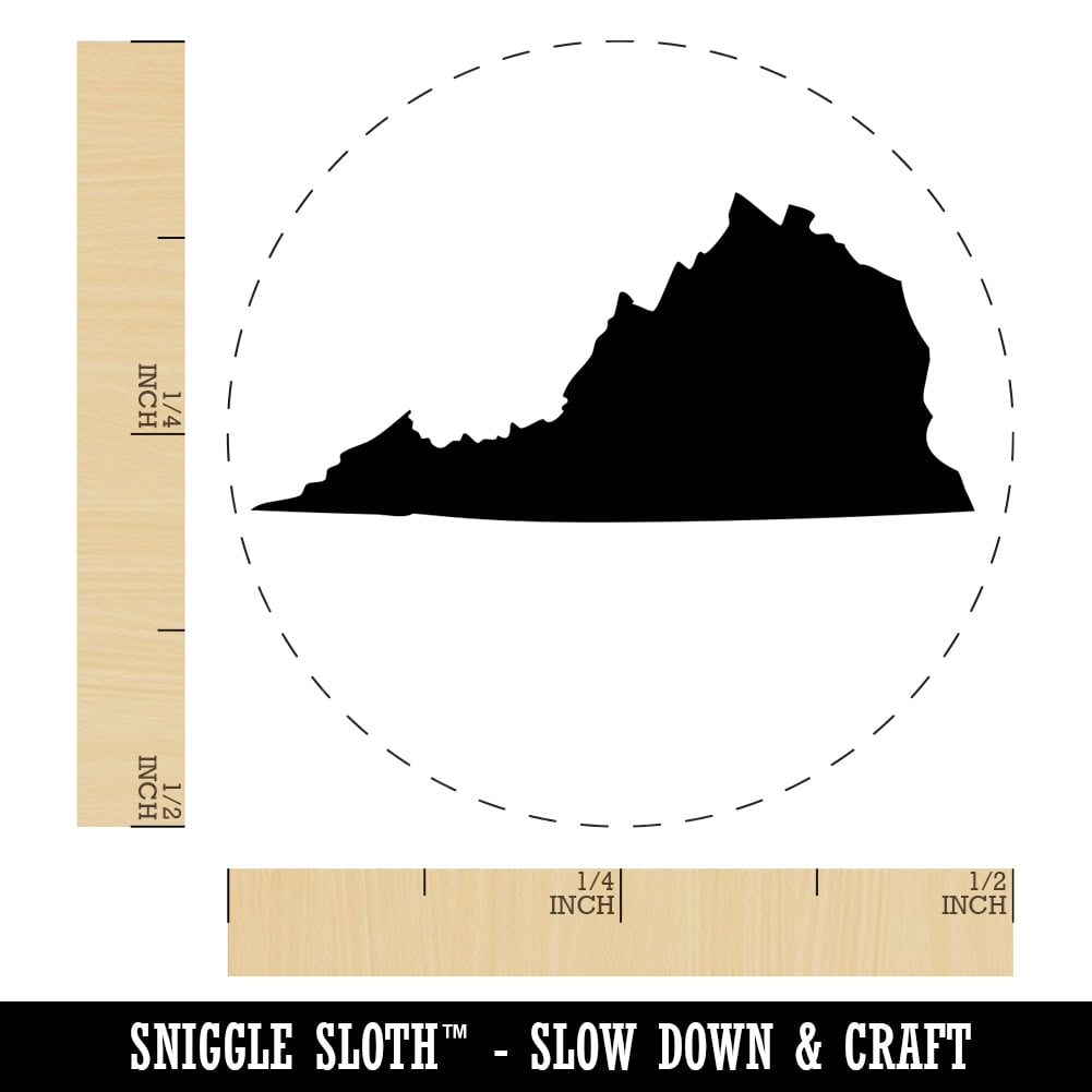 Virginia State Silhouette Self-Inking Rubber Stamp Ink Stamper - Dry Pad (No Ink) - Mini 1/2 Inch