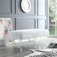 thumbnail image 2 of Inspired Home Melody Faux Fur and Acrylic Backless Bedroom Bench, 2 of 9