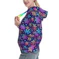 thumbnail image 2 of Daiia Rainbow Snowflakes Pattern Women's Fashion Hoodies & Sweatshirts with Kangaroo Pocket Hooded Sweatshirt with Eye-catching Drawstrings-Medium, 2 of 7