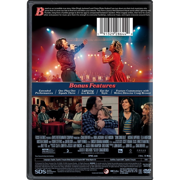 SDS, DVD, Song Sung Blue PG-13 Drama Biography Music History
