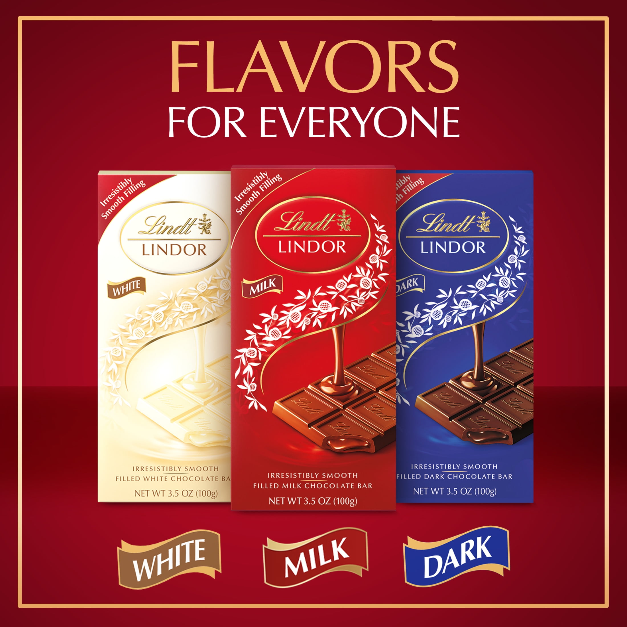 (2 pack) Lindt Lindor Milk Chocolate Truffle Candy Bar, 3.5 oz.
