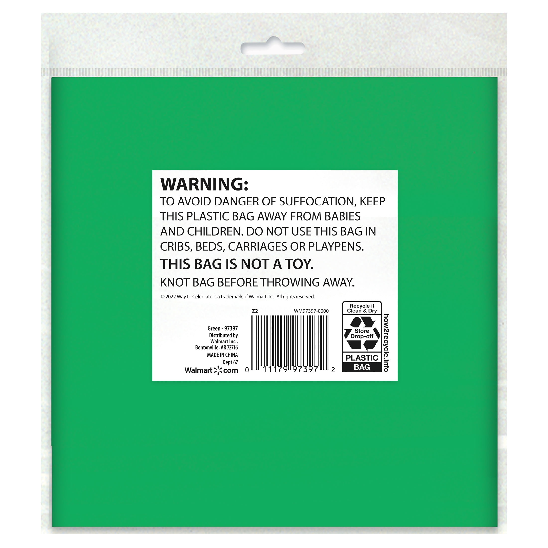 1CT 54 IN x 108IN Green Rectangular Plastic Table Covers by Way To Celebrate