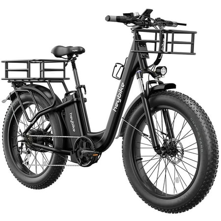 Heybike Explore Electric Bike for Adults, 48V 20AH Removable Battery, 750W Brushless Motor, 26" x 4.0 Fat Tire Step-Thru Ebike, Professional 7-Speed, Electric Mountain Bicycles for Men