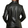 thumbnail image 2 of Athlemo Women's Faux Leather Jacket Faux Motorcycle Biker Short Coat Black L, 2 of 3