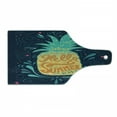 thumbnail image 1 of Tropical Cutting Board, Hello Summer Words Pineapple with Hearts Swirls and Teardrop Shapes Background, Tempered Glass Cutting and Serving Board, Wine Bottle Shape, Multicolor, by Ambesonne, 1 of 1