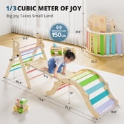 BlueWood Pikler Triangle Set Indoor Jungle Gym Foldable Wooden 8-in-1 3-Piece