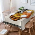 thumbnail image 4 of Orange Black Plaid Pumpkins Rectangle Tablecloths 54x87,Fall Thanksgiving Sunflower Table Cloth Table Cover Indoor/Outdoor Tabletop Decor for Wedding Holiday Party Dinner Baby Shower, 4 of 7