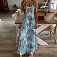 thumbnail image 2 of ICHUANYI Womens Dresses Fashion Summer Boho Dress Casual Floral Print V Neck Sleeveless Camis Long Dress, 2 of 5