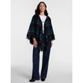 thumbnail image 2 of Time and Tru Women's Plaid Poncho with Clasp, Sizes S/M-L/XL, 2 of 5