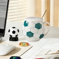 thumbnail image 4 of Taza de café deportiva con tapa, taza de cerámica con forma de balón de bádminton | Taza de té y café con tapa y diseño original de balón deportivo, 4 of 6