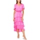 thumbnail image 1 of Vince Camuto Womens Smocked Waist Tiered Dress, pink, L, 1 of 1
