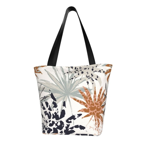 Xecao Tropical Leaves for Tote Bag for Women -Tote Shoulder Bag with A Little Pocket Inside, Perfect for Travel and Work.