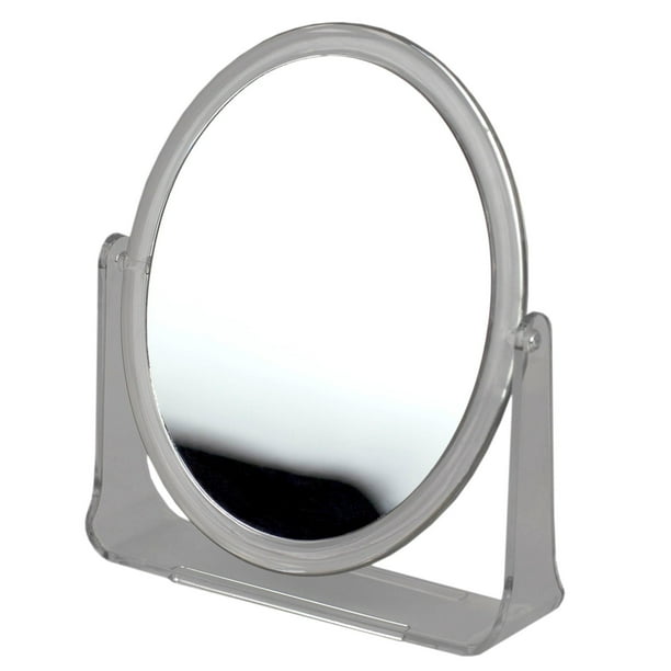 Double Sided Tabletop and Countertop Mirror with Transparent Plastic