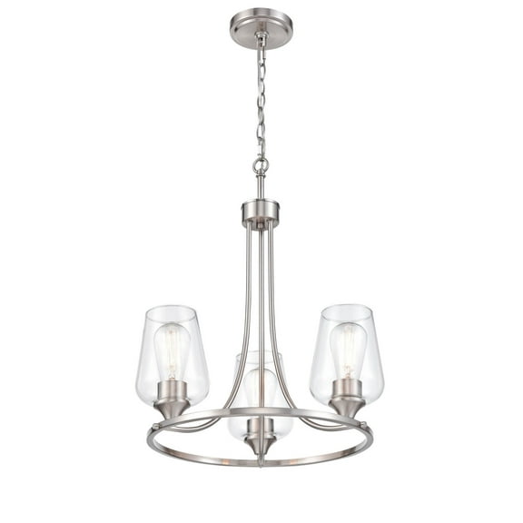 9723-BN Millennium Lighting Ashford - 3 Light Chandelier-19 Inch Tall and 18 Inch Wide-Brushed Nickel Finish    -Traditional Installation