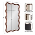 thumbnail image 5 of Kate and Laurel Talma Modern Scalloped Rectangle Wall Mirror, 24 x 36, Walnut Brown, Rectangular Wavy Mirror for Use as Bathroom Mirror for Over Sink or Cute Nursery Mirror, 5 of 8