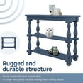 thumbnail image 2 of 39.4'' Modern Console Table with Storage Shelves, Retro Entryway Table Storage Sideboard with Wood Legs for Hallway Living Room Bedroom, Easy Assembly, Space Saving, Navy, 2 of 7
