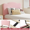 thumbnail image 2 of Memoryfield Twin XL Bed Frame with Upholstered Headboard, Low Profile Platform, Heavy Duty, Wooden Slats, Noise-Free, No Box Spring Needed, Pink, 2 of 7