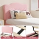 thumbnail image 5 of QinaQin Base de cama infantil con cabecera ajustable, tapizado tipo borrega bouclé, diseño silencioso y sin box spring, ideal para niñas y recámara juvenil, 5 of 7