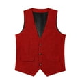 thumbnail image 6 of Chbgutlmr Men's Casual Business Vests Sleeveless V Neck Button down Fitted Waistcoat Casual Work Formal Vests, 6 of 7