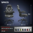 thumbnail image 3 of RESPAWN 3085 Ergonomic Gaming Chair for Adults, High Back Office Chair with Headrest and Flip Up Arms, Leather Racing Style Gaming Seat with Lumbar Support, Video Game Computer Desk Seat - Gray, 3 of 7