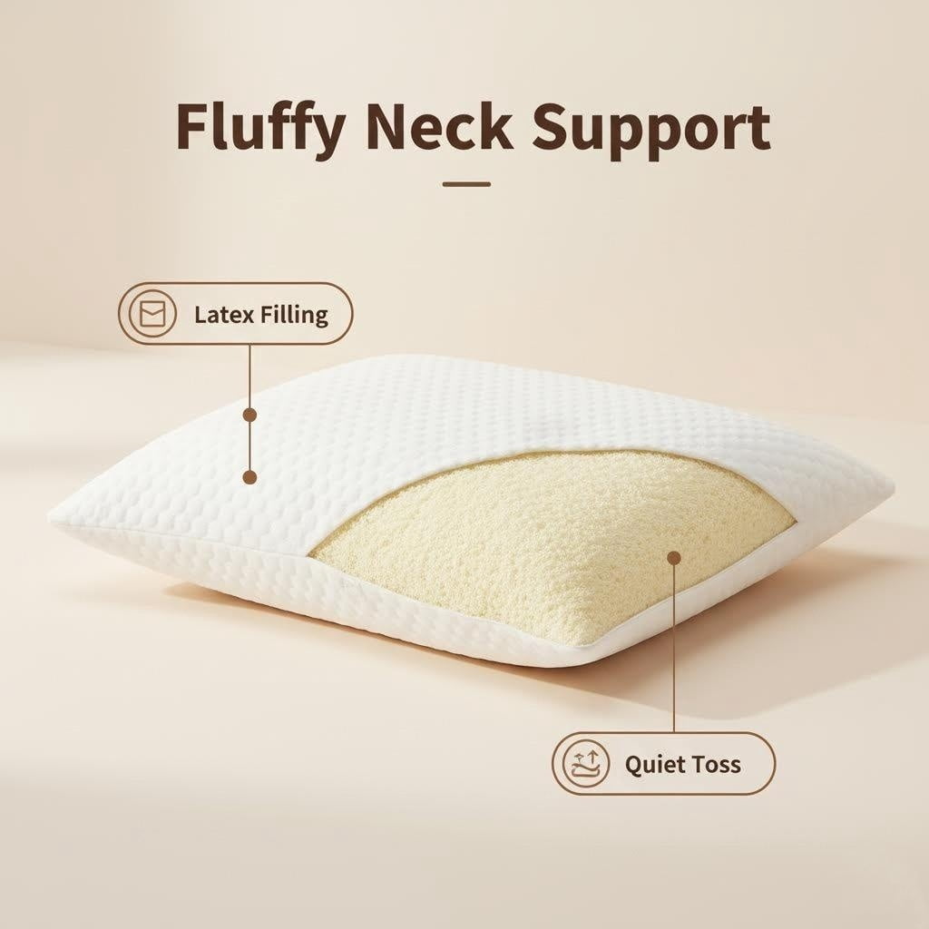 YV Queen Size Latex Pillow (2 Pack) – Shredded Natural Latex Cooling Bed Pillows for Side & Back Sleepers, Medium Firm Support, Breathable Hypoallergenic Queen Pillows 25.6 x 17.7