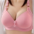 thumbnail image 2 of MIUOWANP Women's Bras Push Up Oversized Non-wired Bra Glossy Push-up Three-breasted Underwear Bra,Pink 100, 2 of 3