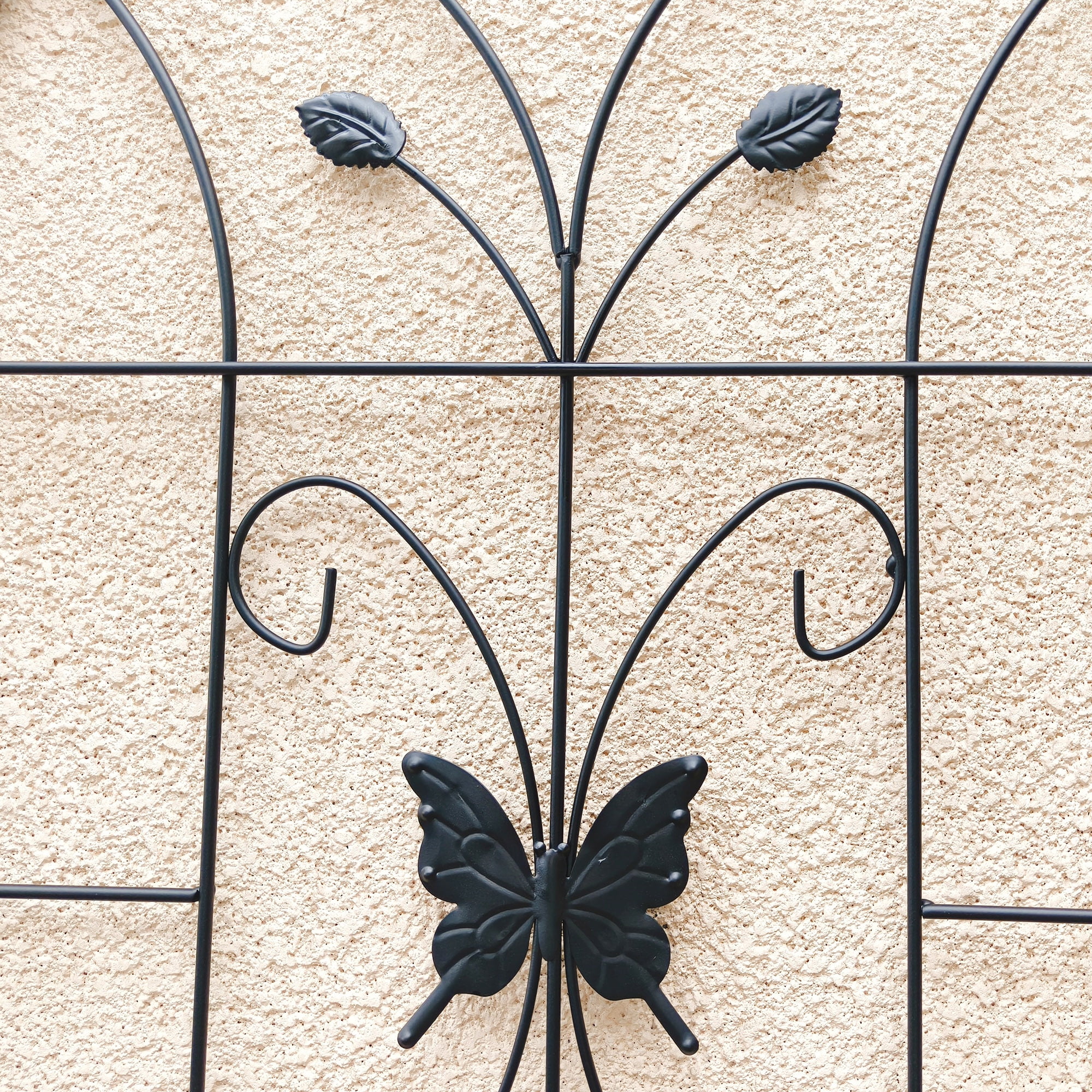 Tcbosik 2 Pack Garden Trellis for Climbing Plants, 71 x 19.7 in Rustproof Metal Flower Trellis, Outdoor Climbing Rose Trellis Cucumbers Support, Black