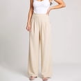 thumbnail image 2 of QASIEATN Womens High Waisted Wide Leg Pants Solid Comfortable Strecth Pants for Middle Senior Women Casual Trousers, 2 of 8