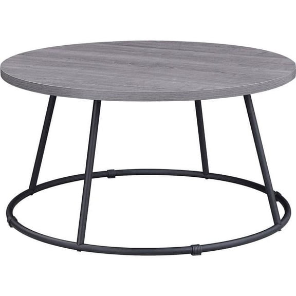 Round Coffee Table, Weathered Charcoal
