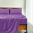 thumbnail image 4 of Lux Decor Collection Queen Size Sheets Set Brushed Microfiber High GSM, 4 Piece Sheet Set Upto 16 Inches Deep Pocket Bedding Sheets & Pillowcases - Purple, 4 of 8