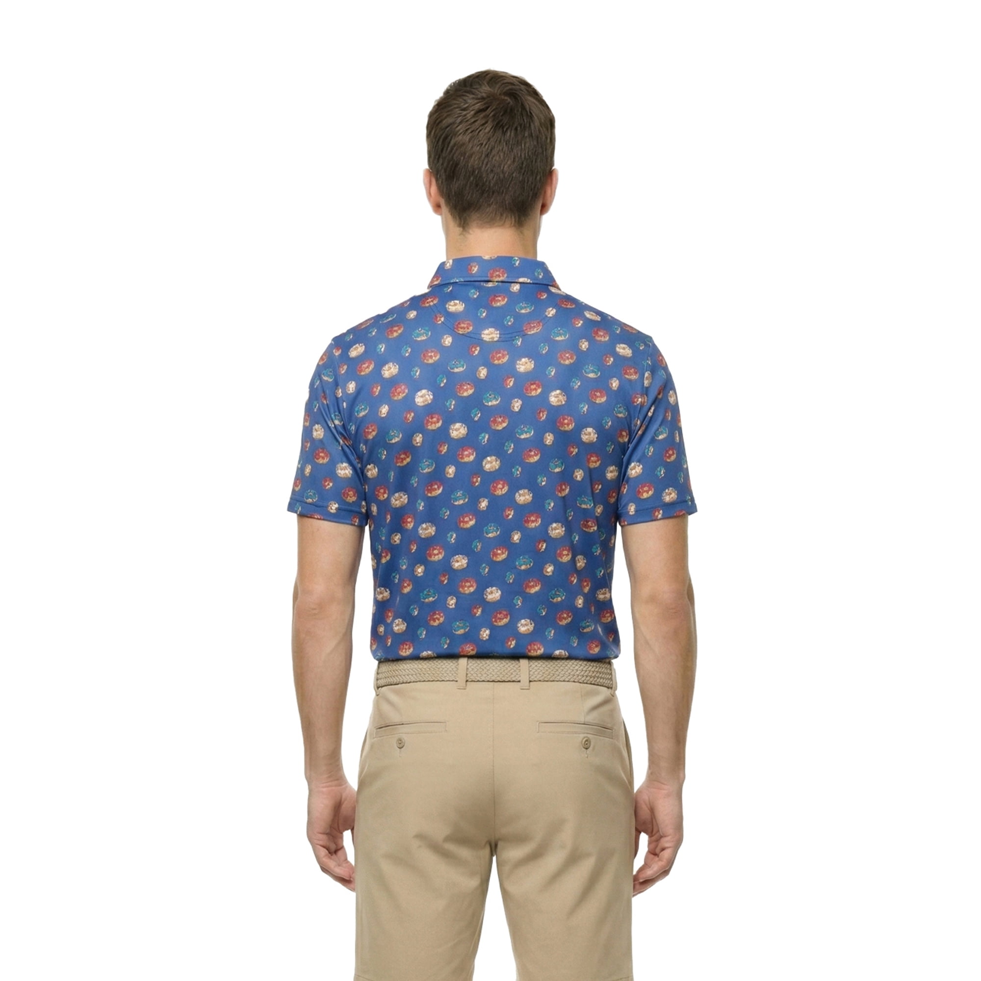 Birdie Bound Men's and Big & Tall Men's Liberty Donuts Print Polo Golf Shirt, Sizes XS-4XLT