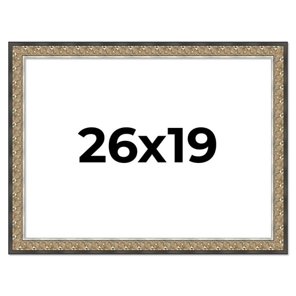 26x19 Frame Silver Real Wood Picture Frame Width 1.75 Inches | Interior Frame Depth 0.5 Inches |