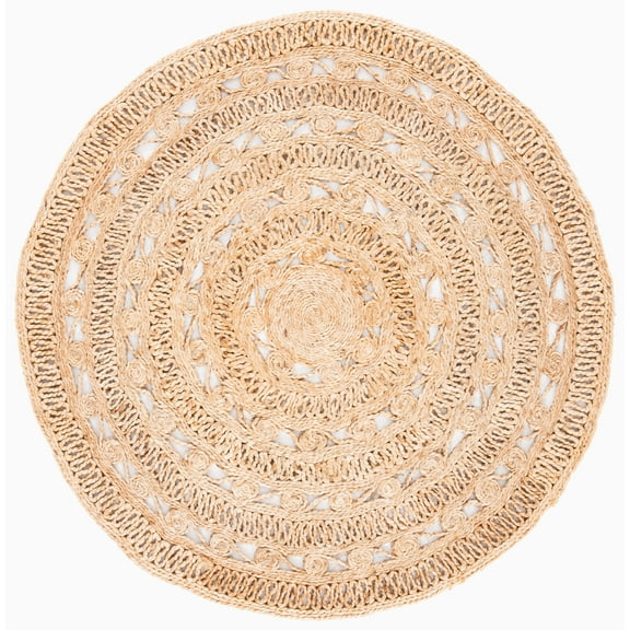 SAFAVIEH Natural Fiber Penelope Geometric Area Rug, Natural, 5' x 5' Round