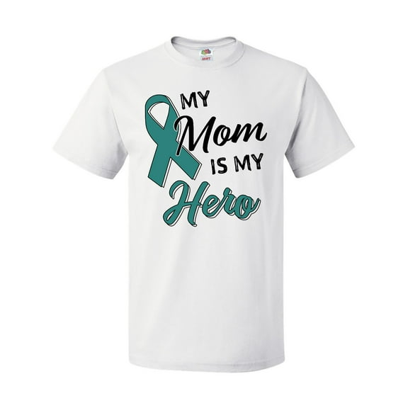 Inktastic My Mom is my Hero- Ovarian Cancer Awareness T-Shirt