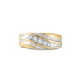thumbnail image 2 of 14kt Yellow Gold Mens Round Diamond Wedding Band Ring 1/4 Cttw, 2 of 4